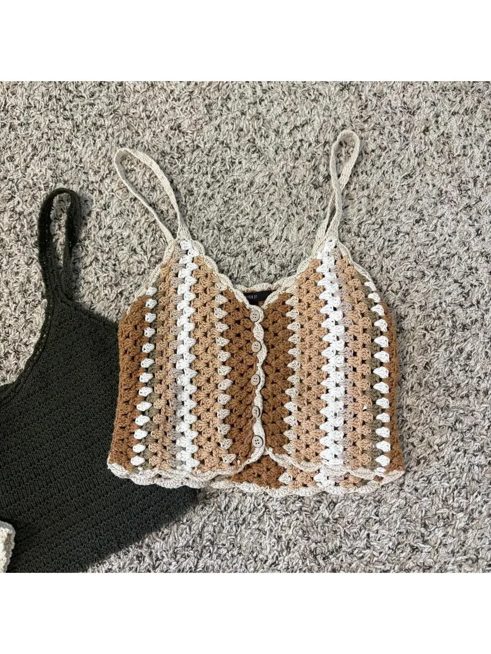 Bundle of 3 Crochet Knit Crop Tops – Aerie & Forever 21 – Size S - Picture 2 of 8
